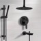 Matte Black Tub and Shower Faucet Set with Ceiling Rain Shower Head and Hand Shower